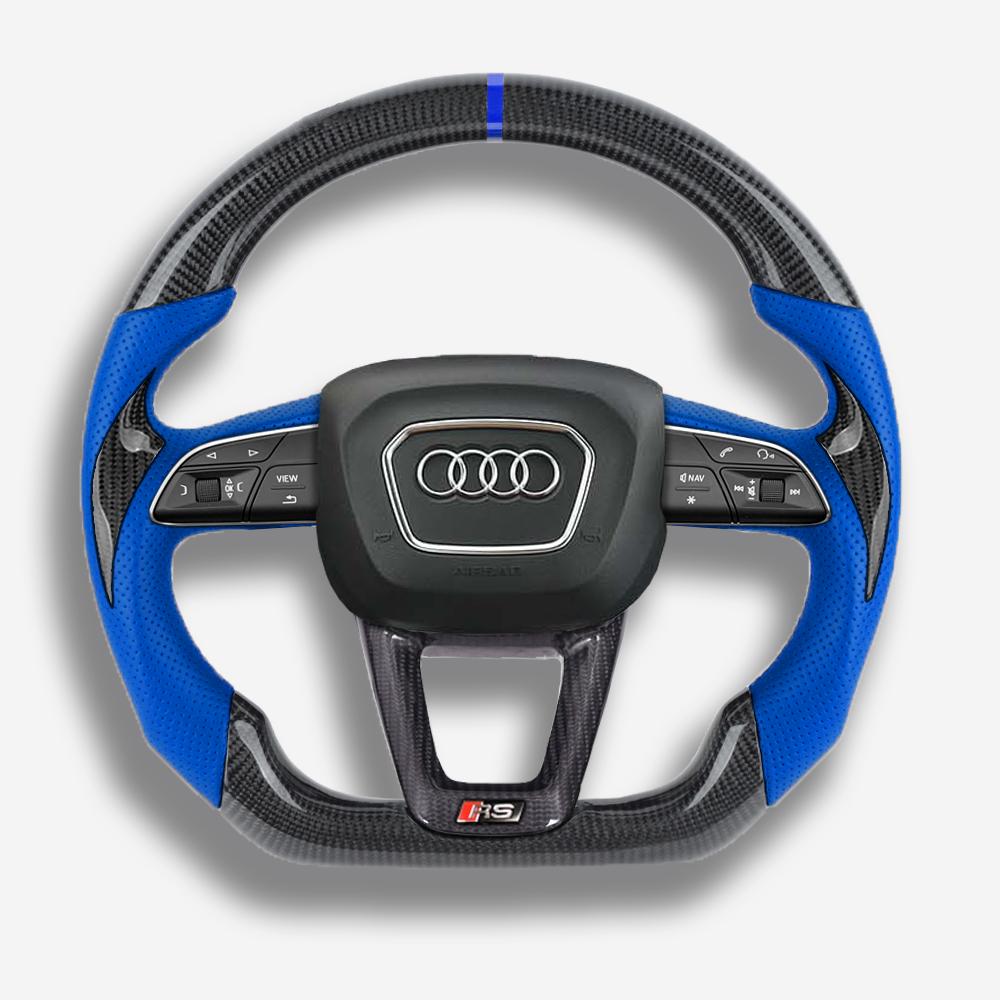audi q style carbon fiber steering wheel