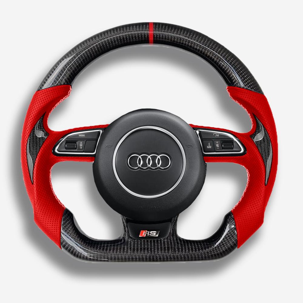 audi rs style carbon fiber steering wheel