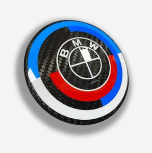 bmw 50th anniversary carbon fiber emblem angle view