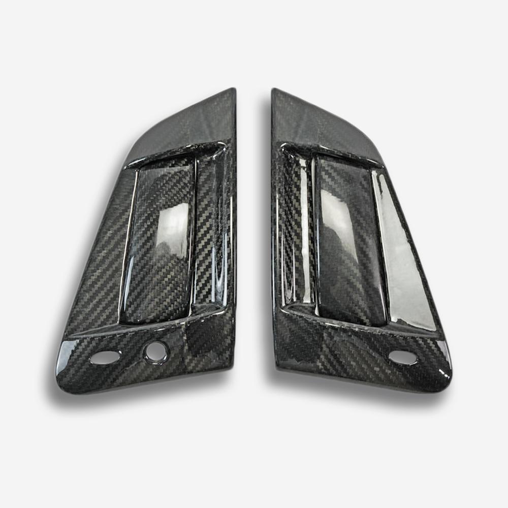 nissan 370z carbon fiber door handle cover close up view