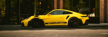 porsche gt3 rs yellow side view