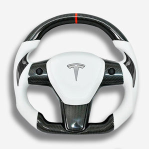 tesla model y 3 carbon fiber steering wheel