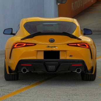 toyota supra mk5 carbon fiber diffuser installed full view
