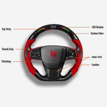 Honda Civic Custom Carbon Fiber Steering Wheel – FlamingHawk